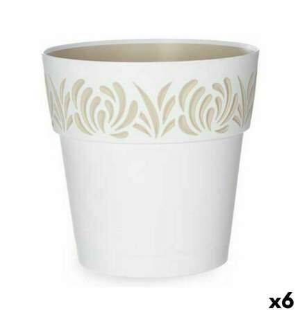 Vaso Autoirrigante Stefanplast Gaia Bianco Plastica 25 x 25 x 25 cm (6 Unità)
