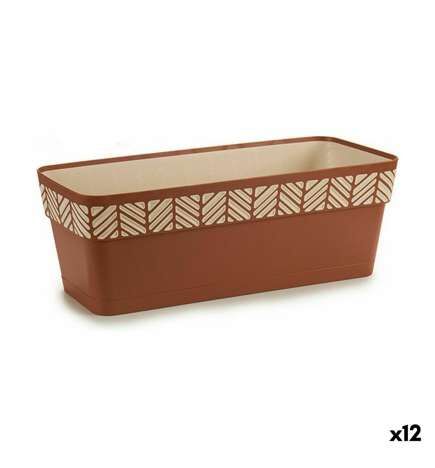 Vaso rettangolare da Balcone Stefanplast Orfeo Terracotta Plastica 18 x 17 x 49 cm (12 Unità)