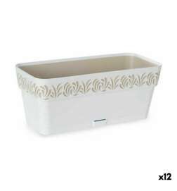 Vaso rettangolare da Balcone Stefanplast Gaia Bianco Plastica 13,3 x 12,3 x 29,3 cm (12 Unità)