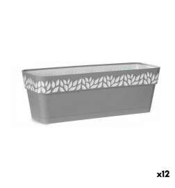 Vaso rettangolare da Balcone Stefanplast Cloe Grigio Plastica 49,5 x 17 x 19 cm (12 Unità)