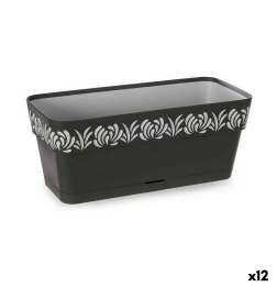 Vaso rettangolare da Balcone Stefanplast Gaia Antracite Plastica 13,3 x 12,3 x 29,3 cm (12 Unità)