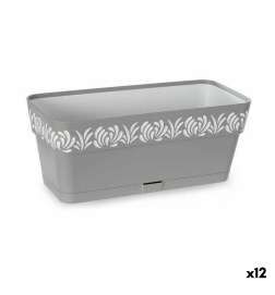 Vaso rettangolare da Balcone Stefanplast Gaia Grigio Plastica 13,3 x 12,3 x 29,3 cm (12 Unità)