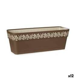 Vaso rettangolare da Balcone Stefanplast Gaia Marrone Plastica 18 x 17 x 49,5 cm 49,5 x 17 x 18 cm (12 Unità)