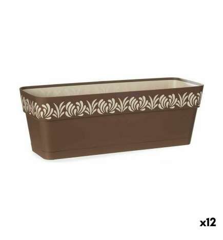 Vaso rettangolare da Balcone Stefanplast Gaia Marrone Plastica 18 x 17 x 49,5 cm 49,5 x 17 x 18 cm (12 Unità)