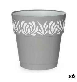 Vaso Autoirrigante Stefanplast Gaia Grigio Plastica 25 x 25 x 25 cm (6 Unità)