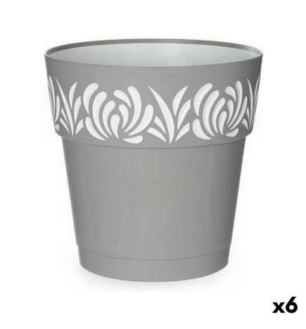 Vaso Autoirrigante Stefanplast Gaia Grigio Plastica 25 x 25 x 25 cm (6 Unità)