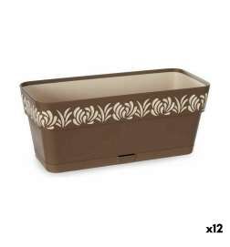 Vaso rettangolare da Balcone Stefanplast Gaia Marrone Plastica 13,3 x 12,3 x 29,3 cm (12 Unità)