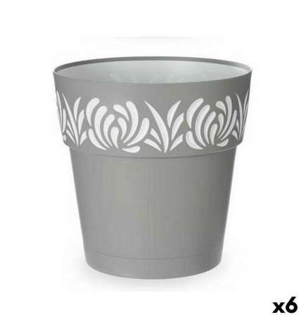 Vaso Autoirrigante Stefanplast Gaia Grigio Plastica 29 x 29 x 29 cm (6 Unità)