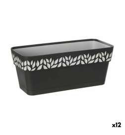 Vaso rettangolare da Balcone Stefanplast Cloe Antracite Plastica 13,3 x 12,3 x 29,3 cm (12 Unità)