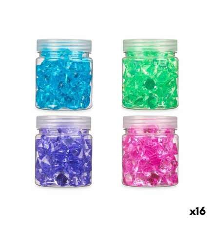 Pietre Decorative Gift Decor Azzurro Verde Viola Rosa 150 g Diamante (16 Unità)