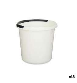 Secchio con Manico Bianco Antracite 10 L 30 x 28,5 x 30 cm (18 Unità)