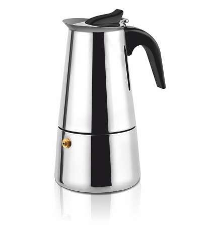 Caffettiera Italiana Haeger Localization-B07L12L85N Nero Acciaio inossidabile 6 Tazze