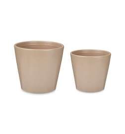 Set de Macetas Ibergarden Beige Arcilla Ø 22 cm Ø 28 cm 28 x 27 x 28 cm 2 Piezas