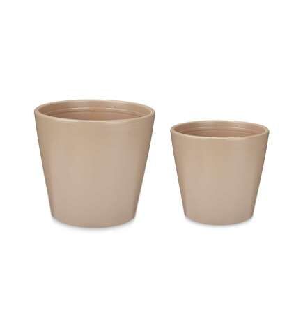 Set de Macetas Ibergarden Beige Arcilla Ø 22 cm Ø 28 cm 28 x 27 x 28 cm 2 Piezas