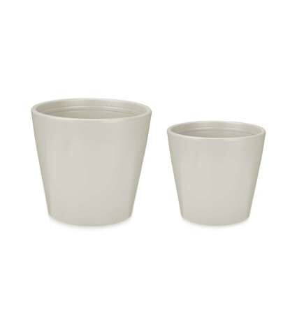 Set de Macetas Ibergarden Gris Arcilla Ø 22 cm Ø 28 cm 28 x 27 x 28 cm 2 Piezas