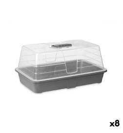 Szklarnia Ibergarden Szary Przezroczysty Plastikowy 38,4 x 17,5 x 24,7 cm 38,4 x 18 x 24 cm (8 Sztuk)