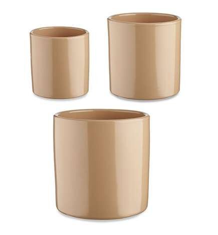Set di Vasi Ibergarden Beige Argilla Cilindro Ø 14 cm Ø 22 cm Ø 17 cm 22 x 19 x 22 cm 3 Pezzi