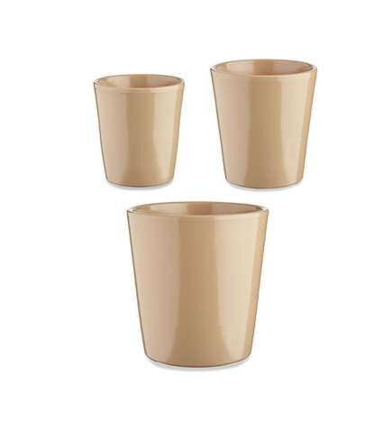 Set di Vasi Ibergarden Beige Argilla Cónica Ø 14 cm Ø 22 cm Ø 17 cm 22 x 21 x 22 cm 3 Pezzi
