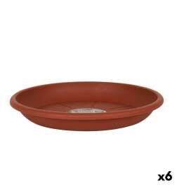 Piatto per Vaso Dem Squares Marrone 36 x 36 x 5 cm (6 Unità)