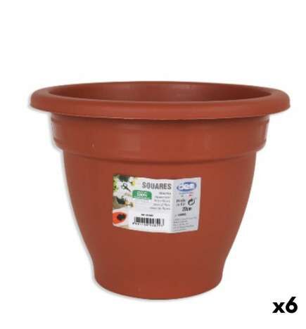 Vaso Dem Squares Rotonda Marrone 22 x 17 cm (6 Unità)