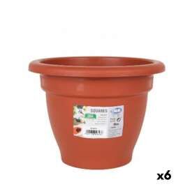 Vaso Dem Squares Rotonda Marrone 20 x 20 x 15 cm (6 Unità)