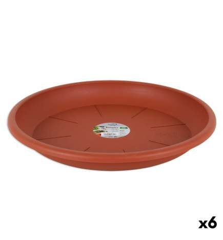Piatto per Vaso Dem Squares Marrone 39,5 cm (6 Unità)