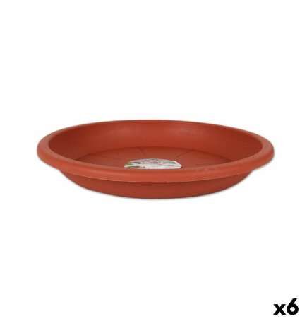 Piatto per Vaso Dem Squares Marrone 28 cm (6 Unità)