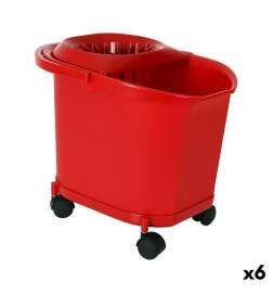 Secchio per Pavimenti 16 L Rosso (6 Unità)