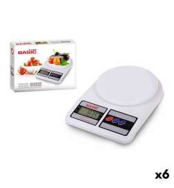 bilancia da cucina Basic Home Digitale 7 kg Bianco 23 x 16 x 3,6 cm (6 Unità)