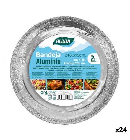 Set di Vassoi Algon Rotonda Pollo 24 Unità