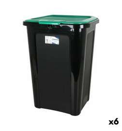 Secchio per la Spazzatura Tontarelli Coverline Verde 44 L Nero 38,5 x 34,5 x 54,5 cm (6 Unità)