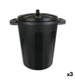 Secchio per la Spazzatura Dem 70 L Nero 56 x 45 x 60 cm (3 Unità)