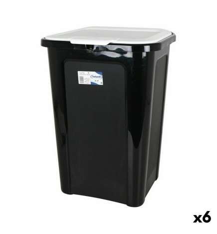 Secchio per la Spazzatura Tontarelli Coverline Bianco 44 L Nero 38,5 x 34,5 x 54,5 cm (6 Unità)