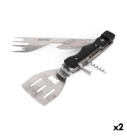 Utensili per barbecue Percutti 30 x 10 x 3,5 cm 7 in 1 Barbecue (2 Unità)