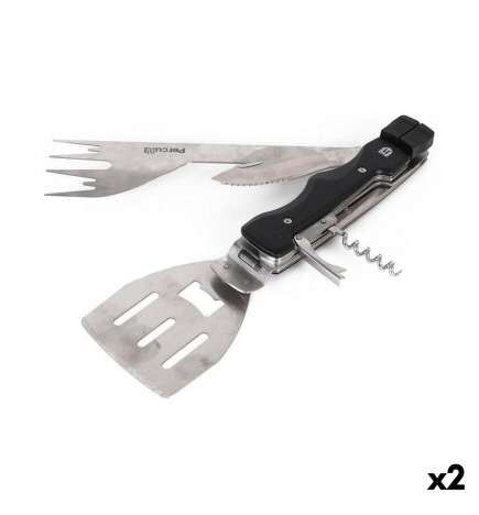Utensili per barbecue Percutti 30 x 10 x 3,5 cm 7 in 1 Barbecue (2 Unità)