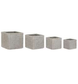 Set di vasi da fiori Home ESPRIT Beige Fibra di Vetro Magnesio 44,5 x 44,5 x 42,5 cm (4 Unità)