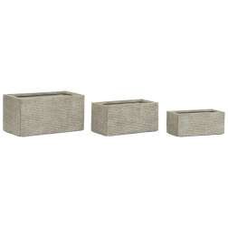 Vaso rettangolare da Balcone Home ESPRIT Beige Fibra di Vetro Magnesio 74,5 x 37,5 x 37,5 cm
