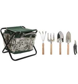 Kit di attrezzi per il giardinaggio Home ESPRIT Bianco Verde Poliestere Alluminio 7 Pezzi
