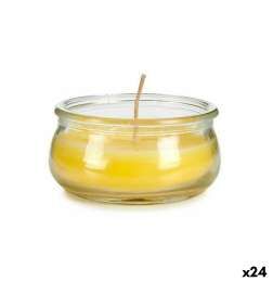 Candle Ibergarden Yellow Glass Wax 7,7 x 4 x 7,7 cm (24 Units)