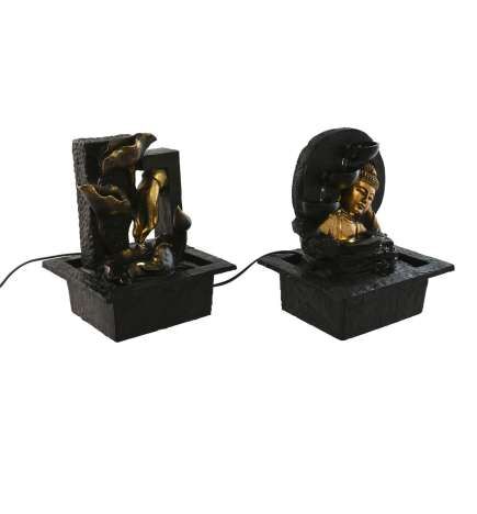 Fontana da giardino Home ESPRIT Resina Buddha Orientale 21 x 19 x 27 cm (2 Unità)