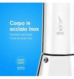 Italian Coffee Pot Bialetti NEW VENUS Silver Metal Stainless steel