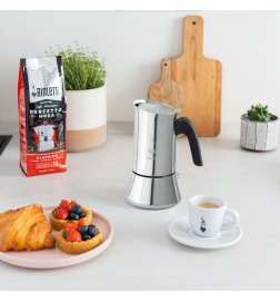 Italian Coffee Pot Bialetti NEW VENUS Silver Metal Stainless steel