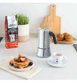 Italian Coffee Pot Bialetti NEW VENUS Silver Metal Stainless steel