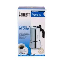Italian Coffee Pot Bialetti NEW VENUS Silver Metal Stainless steel