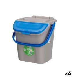 Waste bin Stefanplast ECOWAY Blue Grey polypropylene 28 L Stackable (6 Units)
