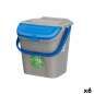 Waste bin Stefanplast ECOWAY Blue Grey polypropylene 28 L Stackable (6 Units)