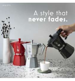 Italian Coffee Pot Bialetti MOKA EXCLUSIVE Black Aluminium 6 Cups