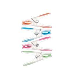 Clothes Pegs Multicolour Metal Silicone Plastic 8,3 x 3,5 cm (12 Units)
