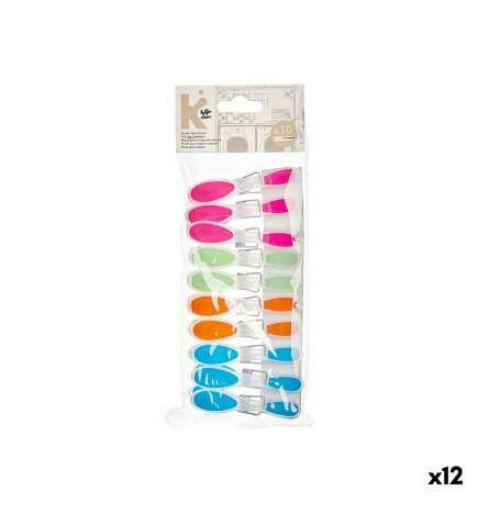 Mollette per Panni Multicolore Metallo Silicone Plastica 8,5 x 4 x 1 cm (12 Unità)