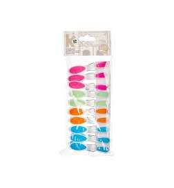 Clothes Pegs Multicolour Metal Silicone Plastic 8,5 x 4 x 1 cm (12 Units)